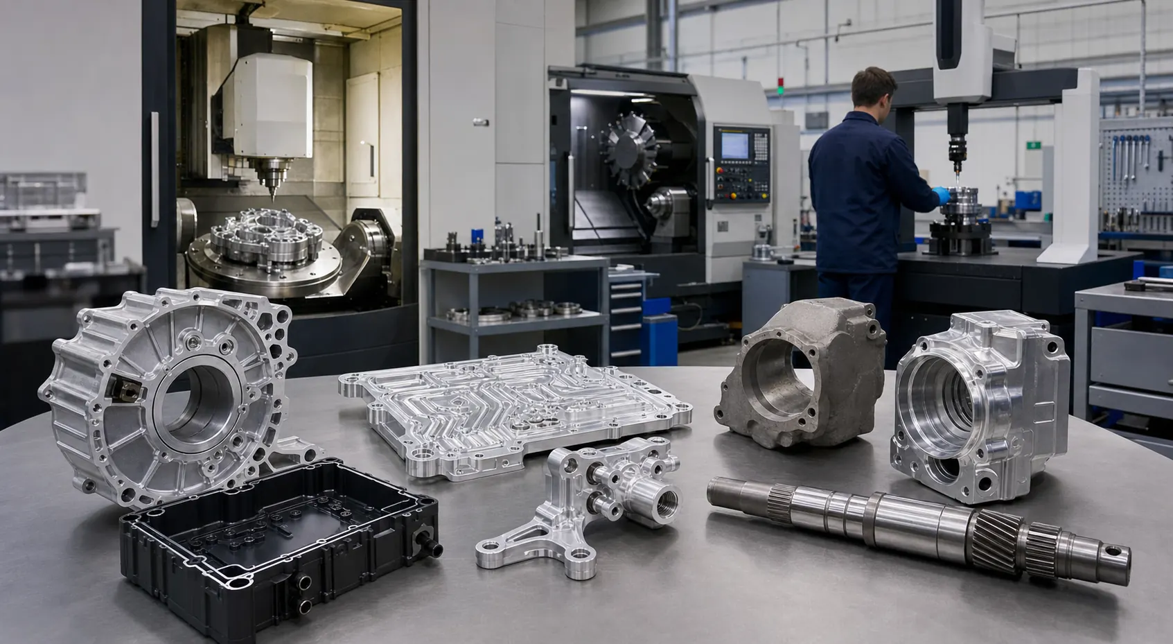 Automotive CNC Machining Services Automotive CNC machining services for EV motor housings cooling plates brackets shafts and cast housing finish machining